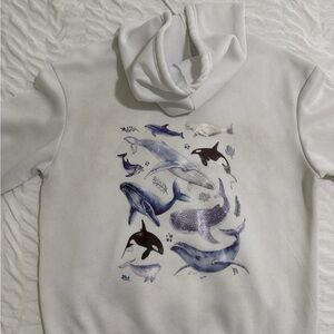 Old Navy White Hoodie with Whale Print